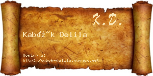 Kabók Delila névjegykártya